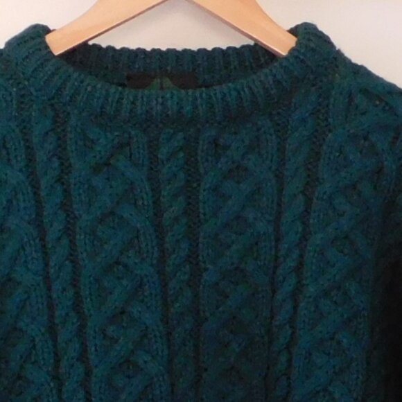 Vintage Rosmuc Wool Fisherman Sweater Men S Womens M Green Ireland - Picture 2 of 5